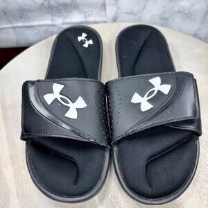 Under Armour Men’s Ignite Slides Black Size 12 Adjustable Strap Sandals Casual